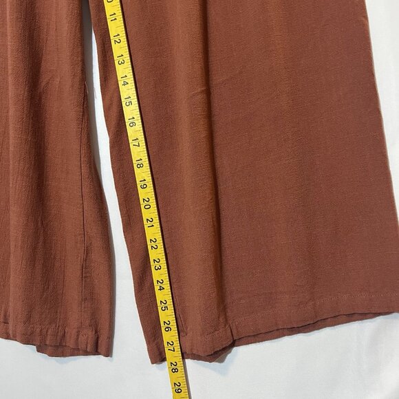 Dokotoo Women’s Linen Pants Casual Loose Wide Leg 2XL Size High Waist Zipper - Picture 8 of 13